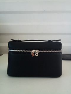 Loro Piana black L19 Extra Pocket pouch clutch sling bag