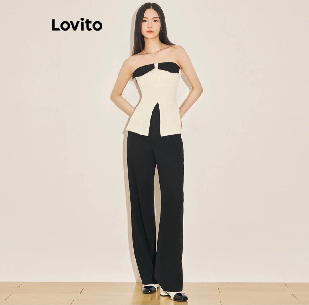 Lovito Women Colorblock Split Front Tank Top (Category: Blouses) located in Manila. Submitted by ddaaaaaa (Listing ID 1295910156, Image 2). Description: .
