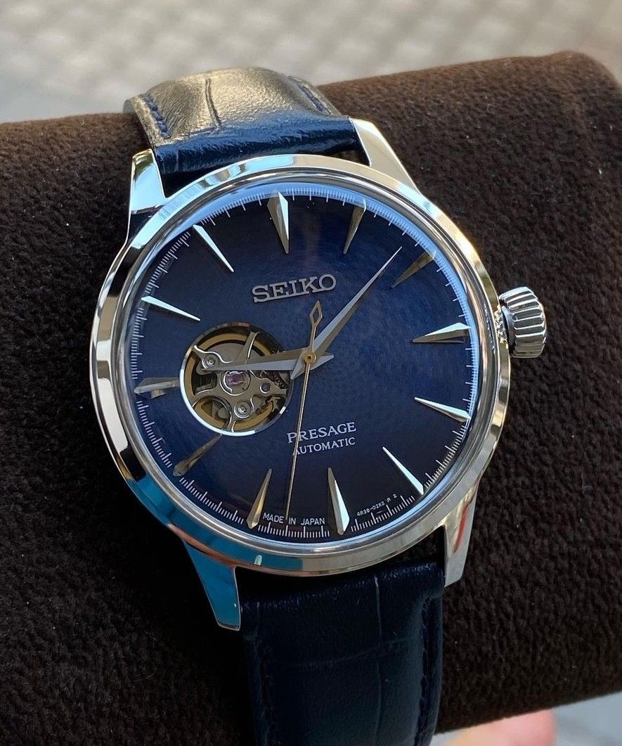 Lowest Price Seiko Presage Open Heart SSA405 COCKTAIL TIME BLUE MOON Men s Unisex Automatic Blue