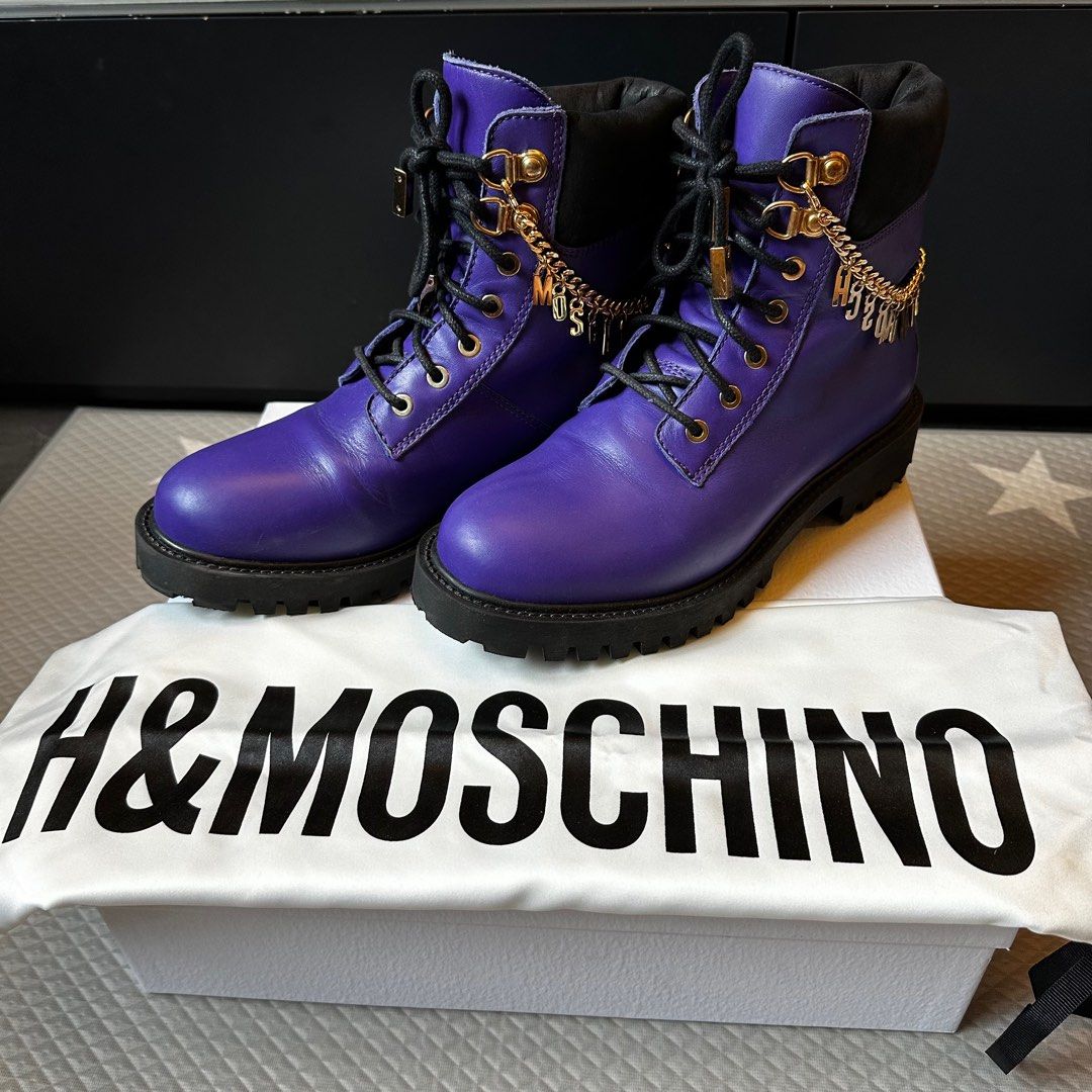 Moschino H M x Moschino boots Carousell