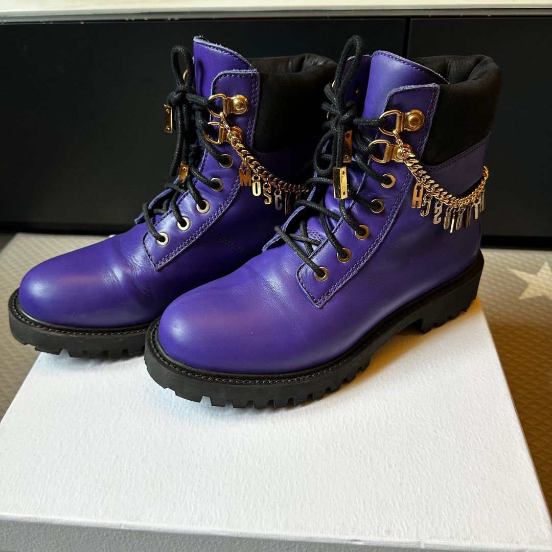 Moschino H M x Moschino boots Carousell