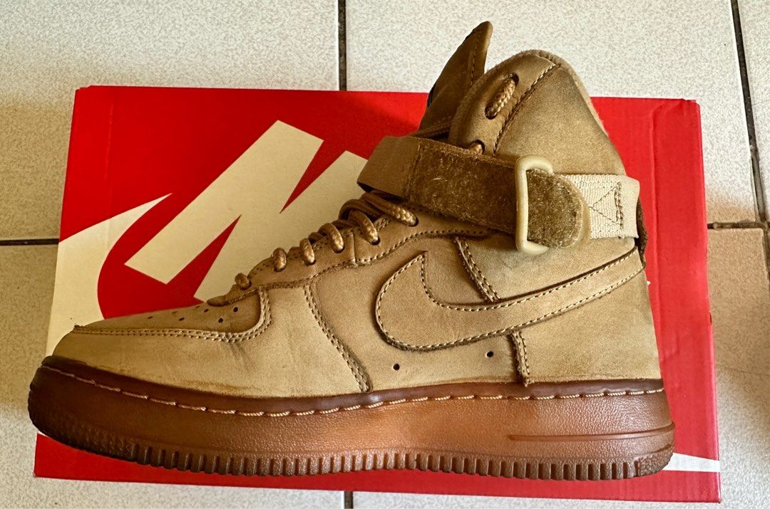 Nike Air Force 1 High 07 LV8 Wheat Flax Gum Beige Women s Fashion Footwear Sneakers on Carousell