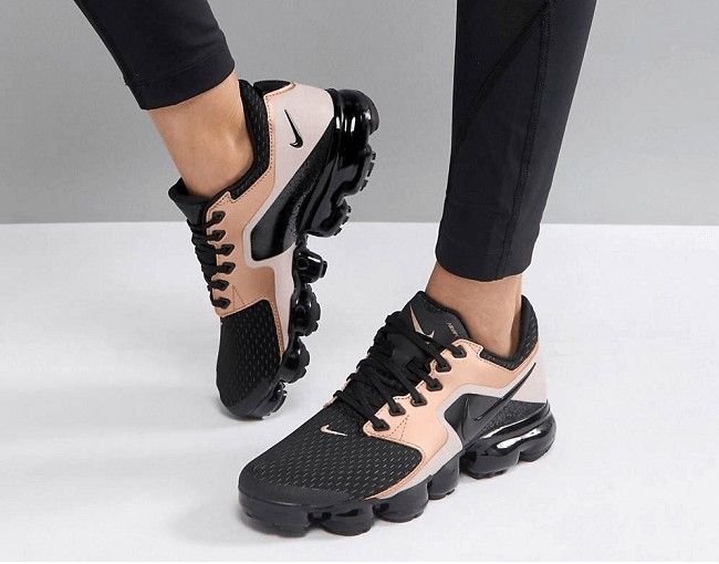Nike running vapormax mesh trainers in black and rose gold shop