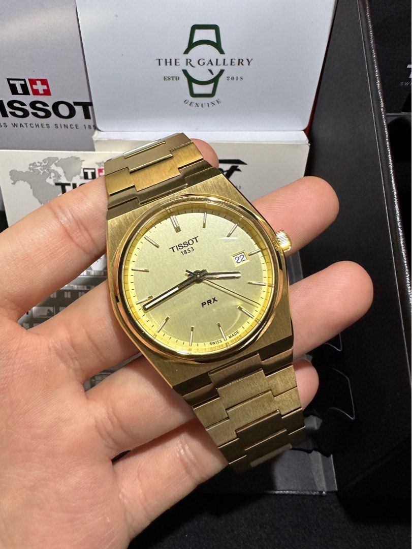 【美品】Tissot PRX ゴールド腕時計 TISSOT Tissot ティソ PRX ピーアールエックス ゴールド