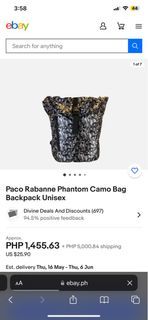 Paco Rabanne Phantom Camo Bag Backpack Unisex