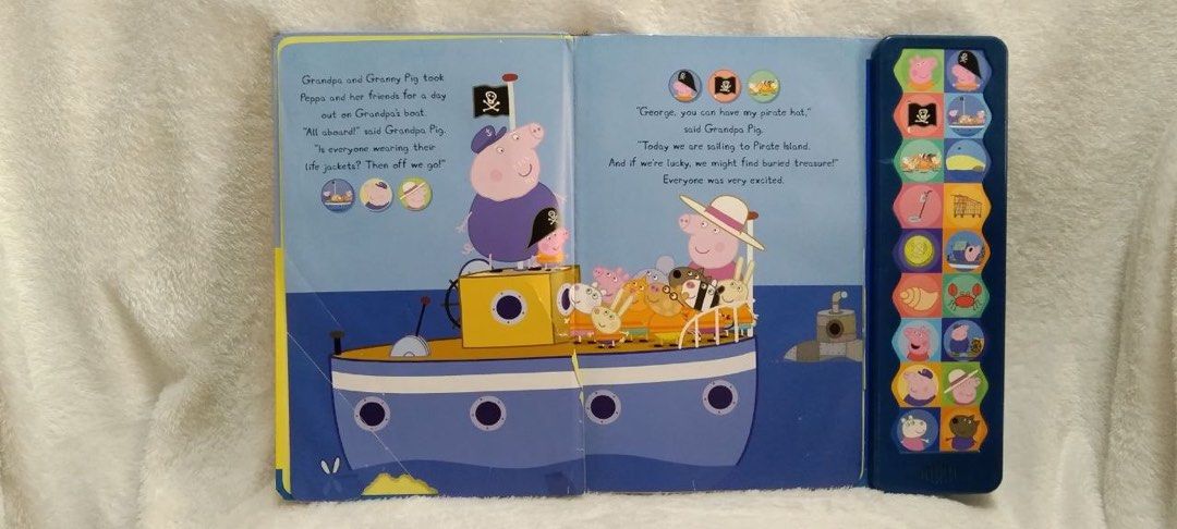 Peppa Pig Pirate Island (Category: Children's Books) located in Quezon City. Submitted by sky_bookstore (Listing ID 1295960996, Image 3). Description: Board Book Note: We sell pre-loved books. Some books may have minor flaws, such as shelf wear, creases and other common signs of usage. Location: Sauyo, QC .