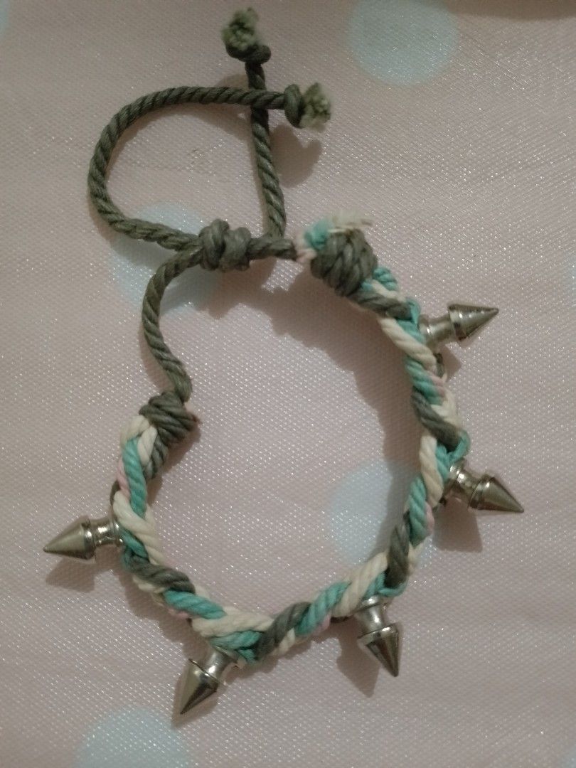 Pre Loved Spike Rope Bracelet (Category: Bracelets) located in Muntinlupa City. Submitted by anythingboutiquebylala (Listing ID 1295946501, Image 1). Description: Pre Loved Spike Rope Bracelet For only 198 each RFS: Decluttering.