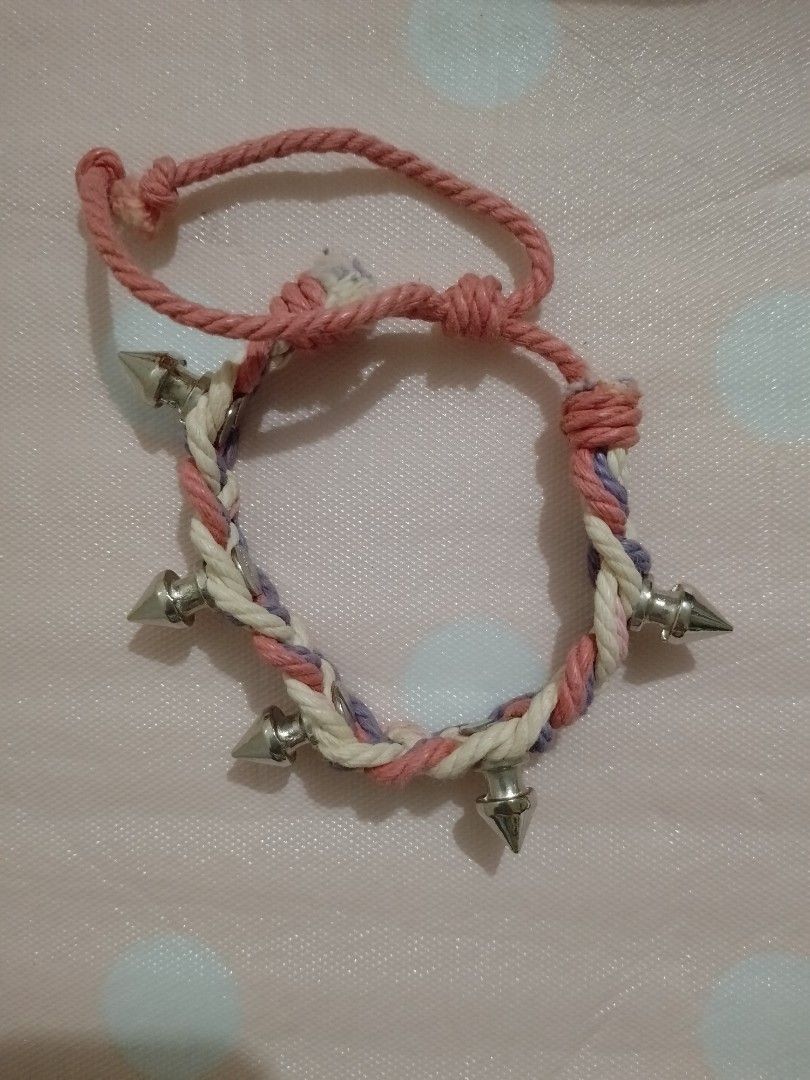 Pre Loved Spike Rope Bracelet (Category: Bracelets) located in Muntinlupa City. Submitted by anythingboutiquebylala (Listing ID 1295946501, Image 2). Description: Pre Loved Spike Rope Bracelet For only 198 each RFS: Decluttering.