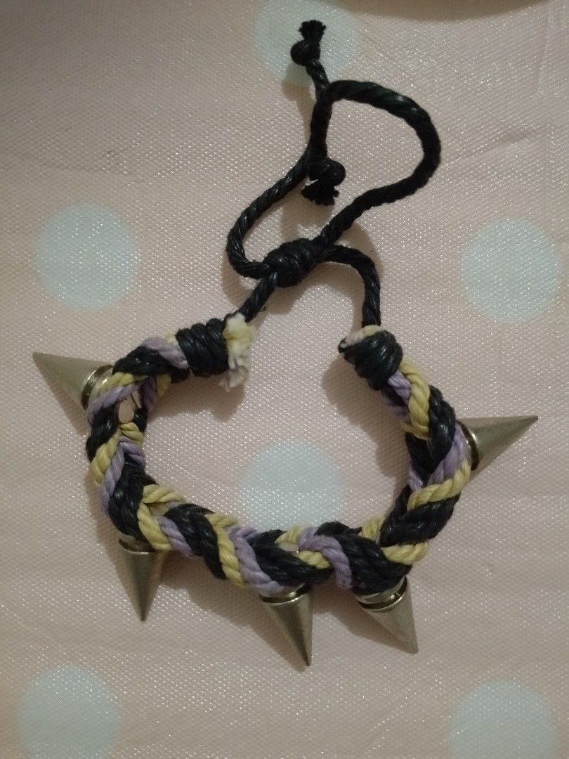 Pre Loved Spike Rope Bracelet (Category: Bracelets) located in Muntinlupa City. Submitted by anythingboutiquebylala (Listing ID 1295946501, Image 3). Description: Pre Loved Spike Rope Bracelet For only 198 each RFS: Decluttering.