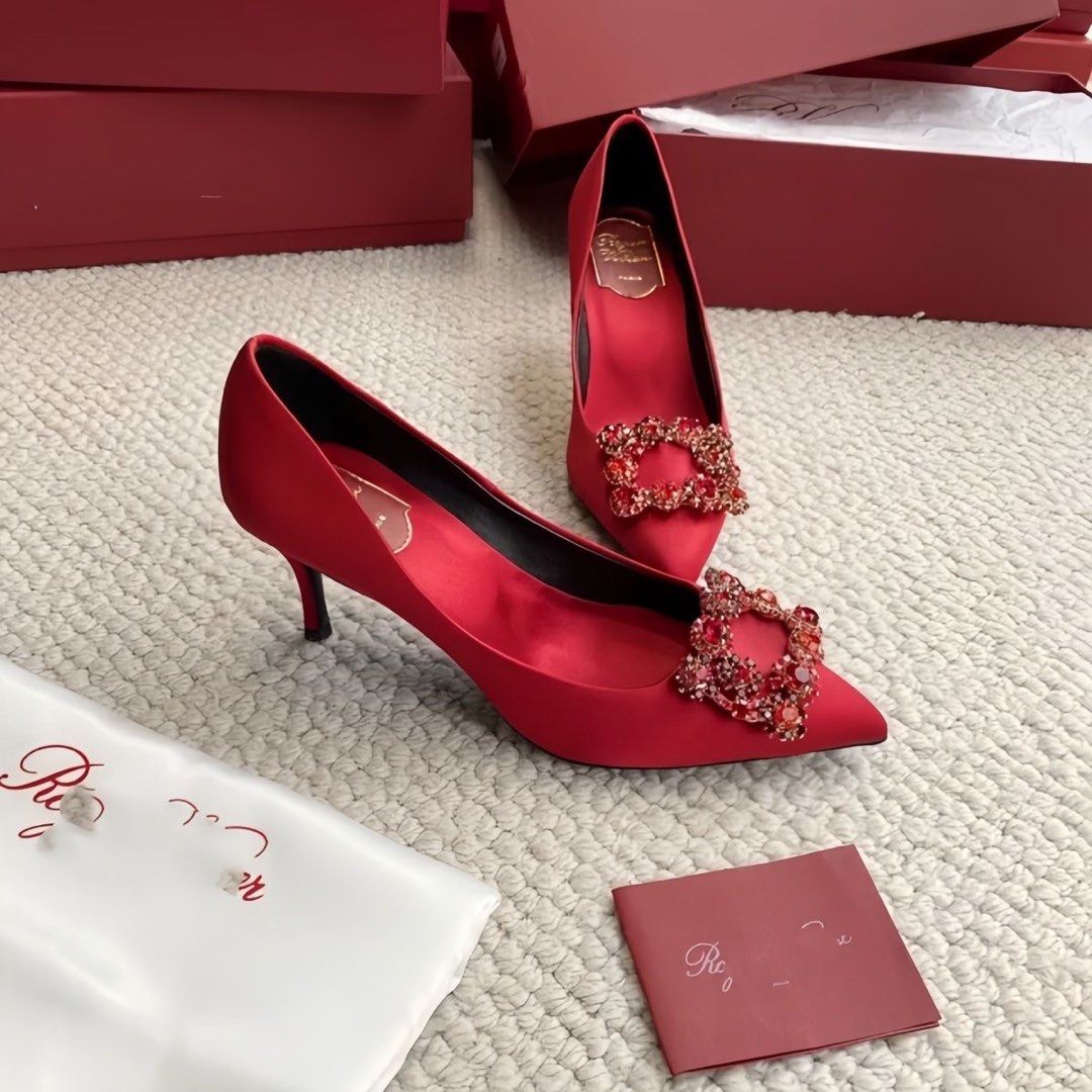 Roger Vivier Paris Red Heels PREMIUM QUALITY Women s Fashion Footwear Heels on Carousell
