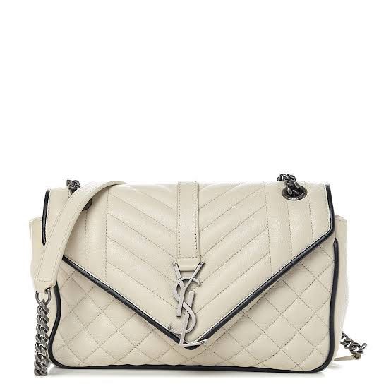 Saint Laurent YSL Grained Tri-Quilt Chain Bag (Category: Luxury Bags & Wallets) located in Quezon City. Submitted by _bellec (Listing ID 1295957439, Image 1). Description: Calfskin medium size Size Base length: 9.25 in Width: 2.50 in Height: 6.00 in Drop: 12.00 in With dustbag.