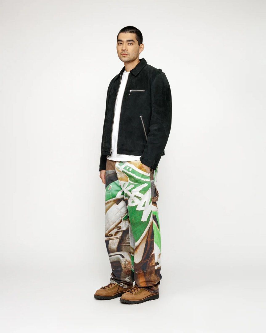STUSSY WORK PANT CANVAS BAJA PRINT 工作褲, 他的時尚, 褲子