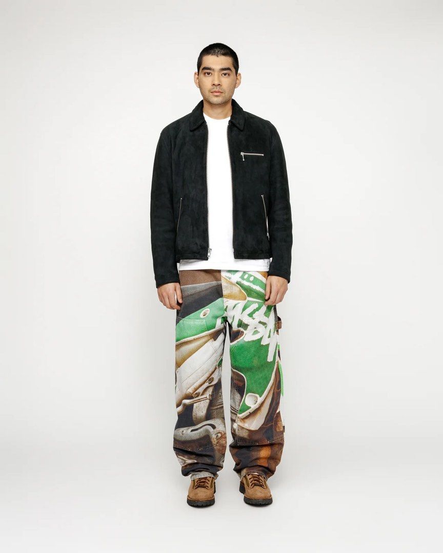 STUSSY WORK PANT CANVAS BAJA PRINT 工作褲, 他的時尚, 褲子