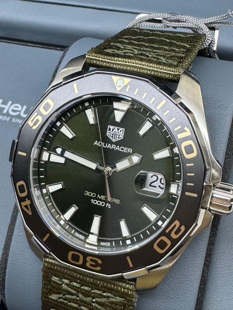 TAG Heuer Aquaracer Khaki 43mm WAY101E.FC8222 Luxury Watches on Carousell