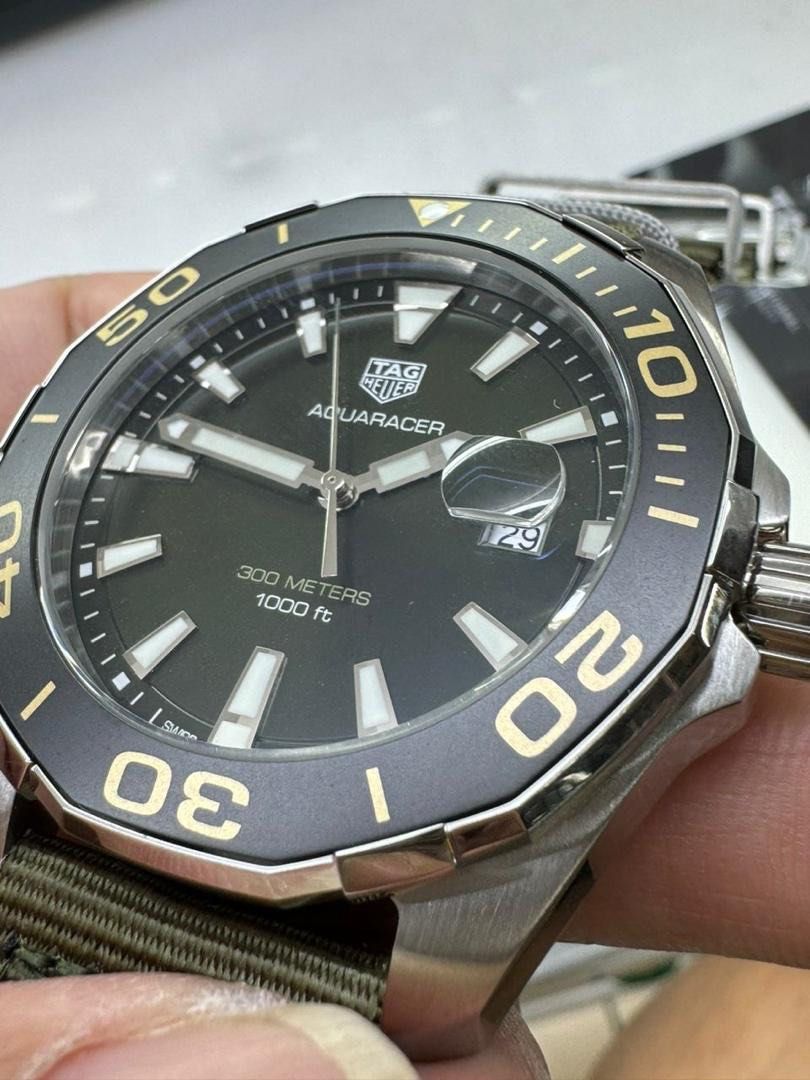 TAG Heuer Aquaracer Khaki 43mm WAY101E.FC8222 Luxury Watches on Carousell