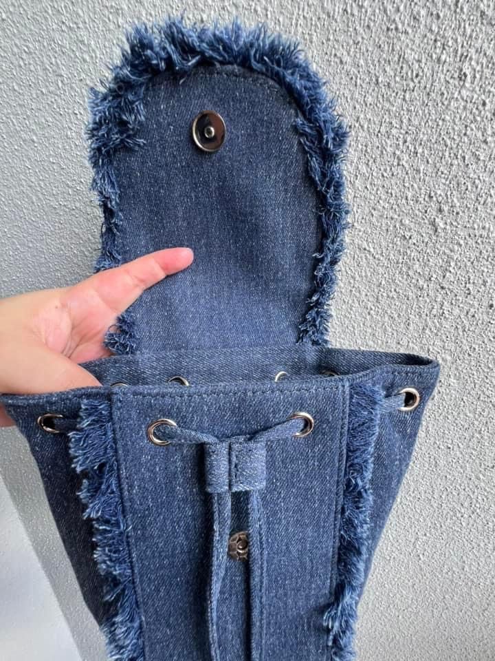Urban Revivo Denim Mini Backpack (Category: Backpacks) located in Marikina City. Submitted by trixreganit (Listing ID 1296043416, Image 3). Description: Used twice Retails at 3.5k+.