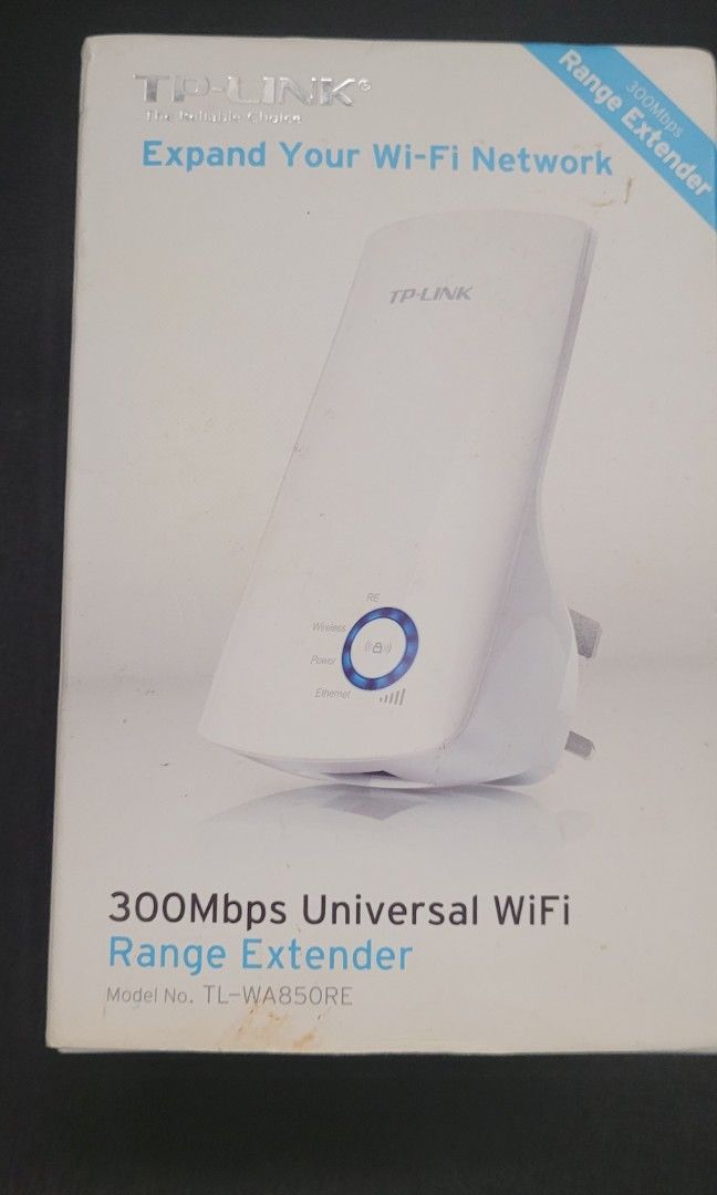 Wireless Range Extender (Category: Networking) located in Putrajaya. Submitted by applebytestore (Listing ID 1295901779, Image 2). Description: Tp-Link Wireless Extender 300Mbps Universsl WiFi model No. TL-WA850RE.