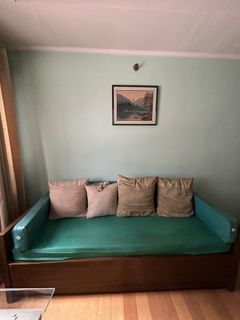 Wooden Sofa with Pull-Out Bed