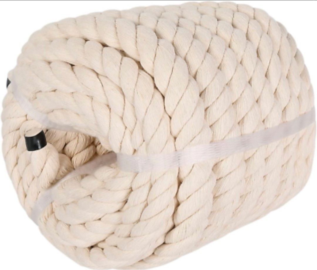 20m Natural Twisted Cotton Rope Thick White Rope for Crafting, DIY, Hobbies  & Toys, Stationery & Craft, Craft Supplies & Tools on Carousell