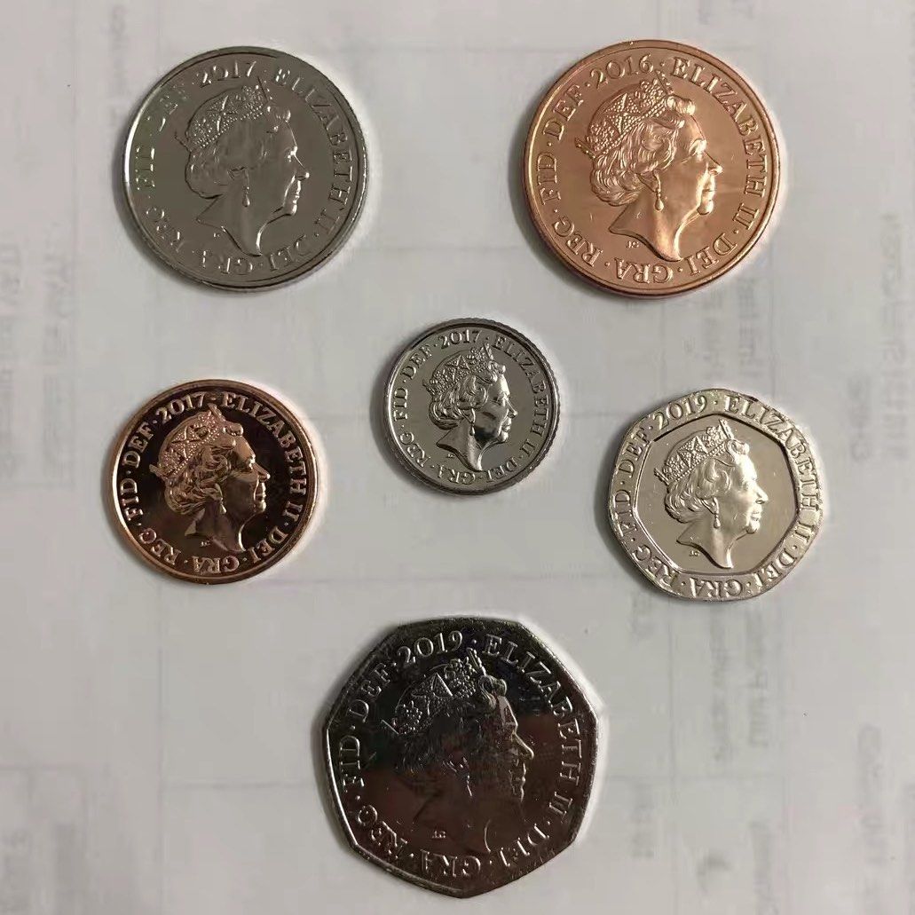 英國🇬🇧 2023年盾牌硬幣6枚一套(1，2，5，10，20，50便士), 興趣及遊戲, 收藏品及紀念品, 錢幣- Carousell