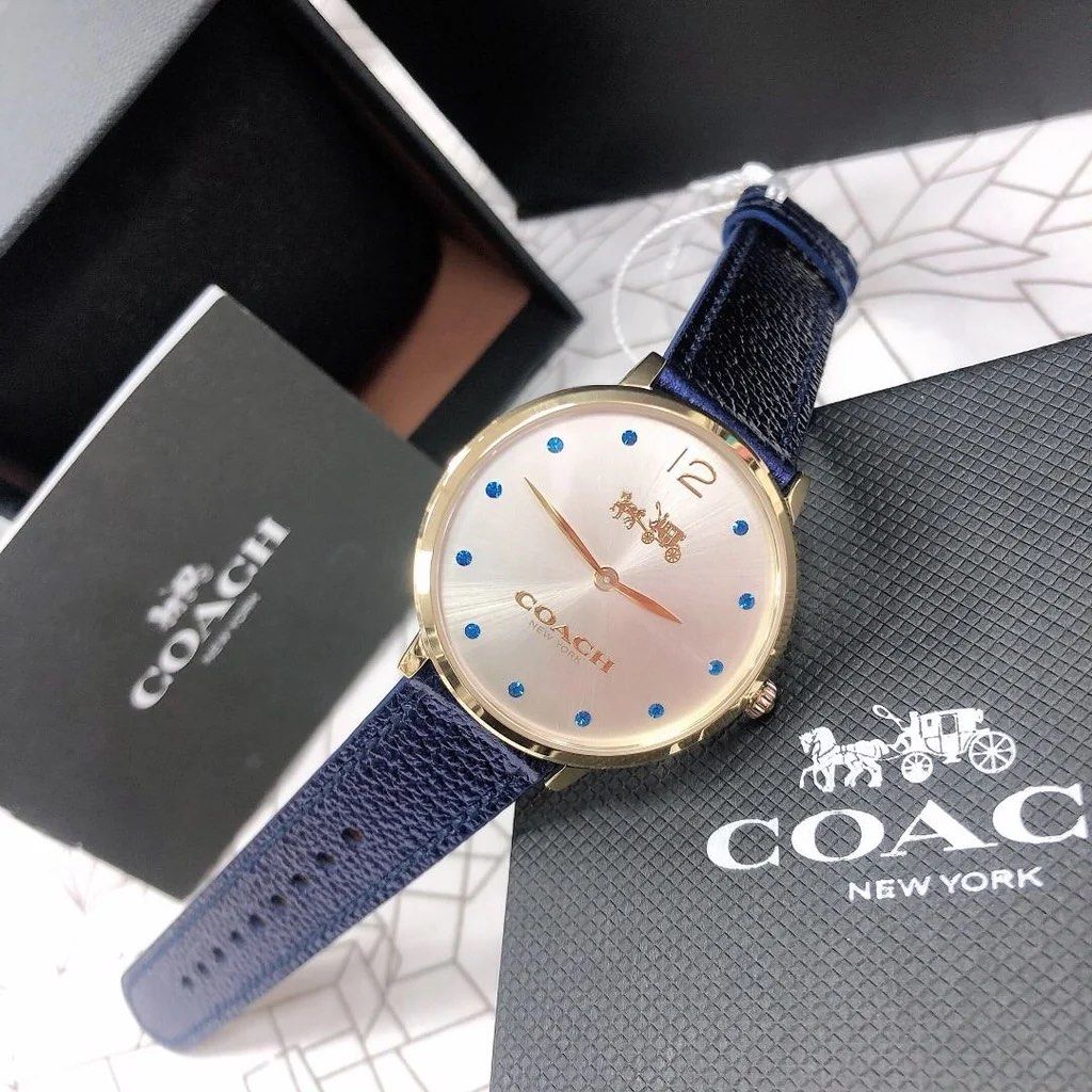 Coach Slim Easton Blue Leather Ladies Watch 14502687