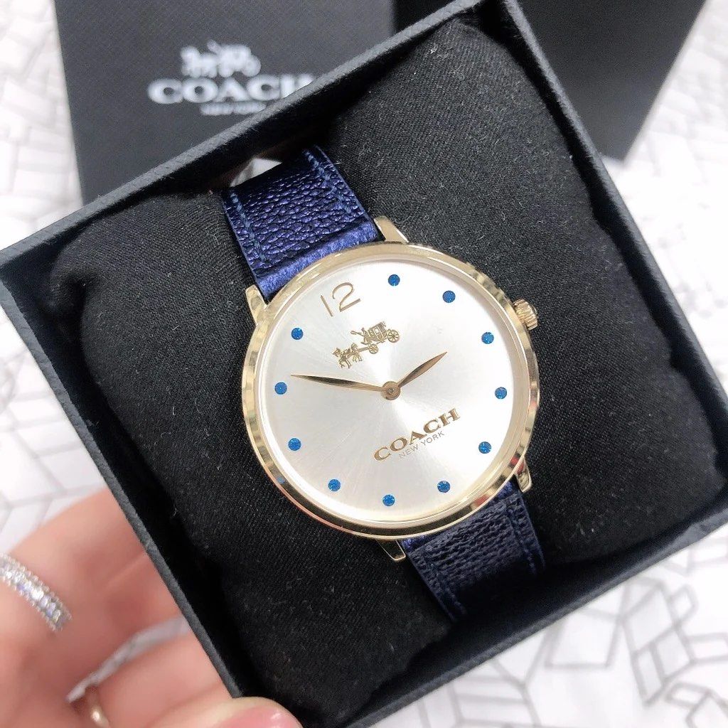 Coach Slim Easton Blue Leather Ladies Watch 14502687