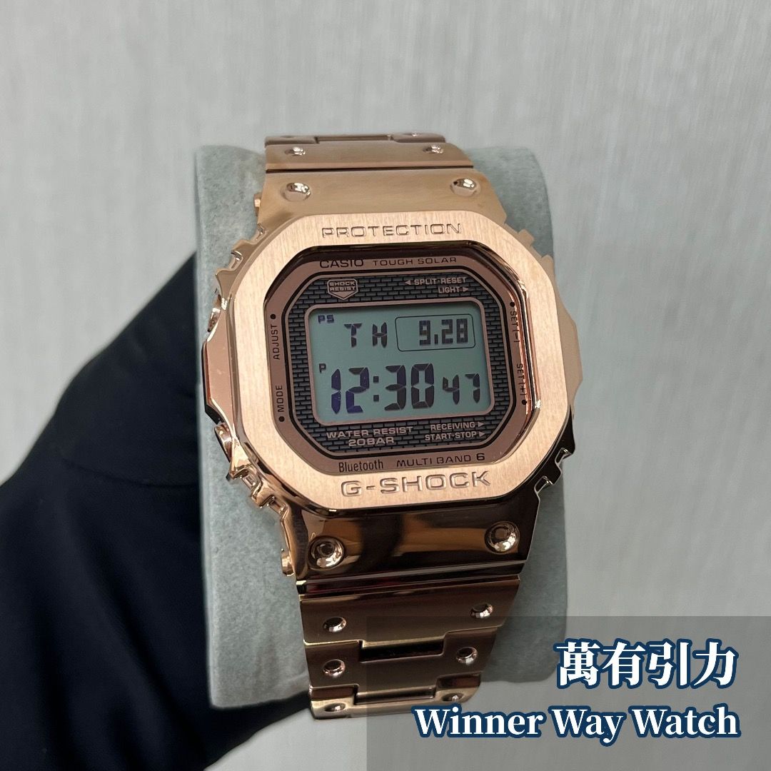 清貨大減價G-Shock GMW-B5000GD-4 玫瑰金方塊錶有原裝盒說明書保養一年