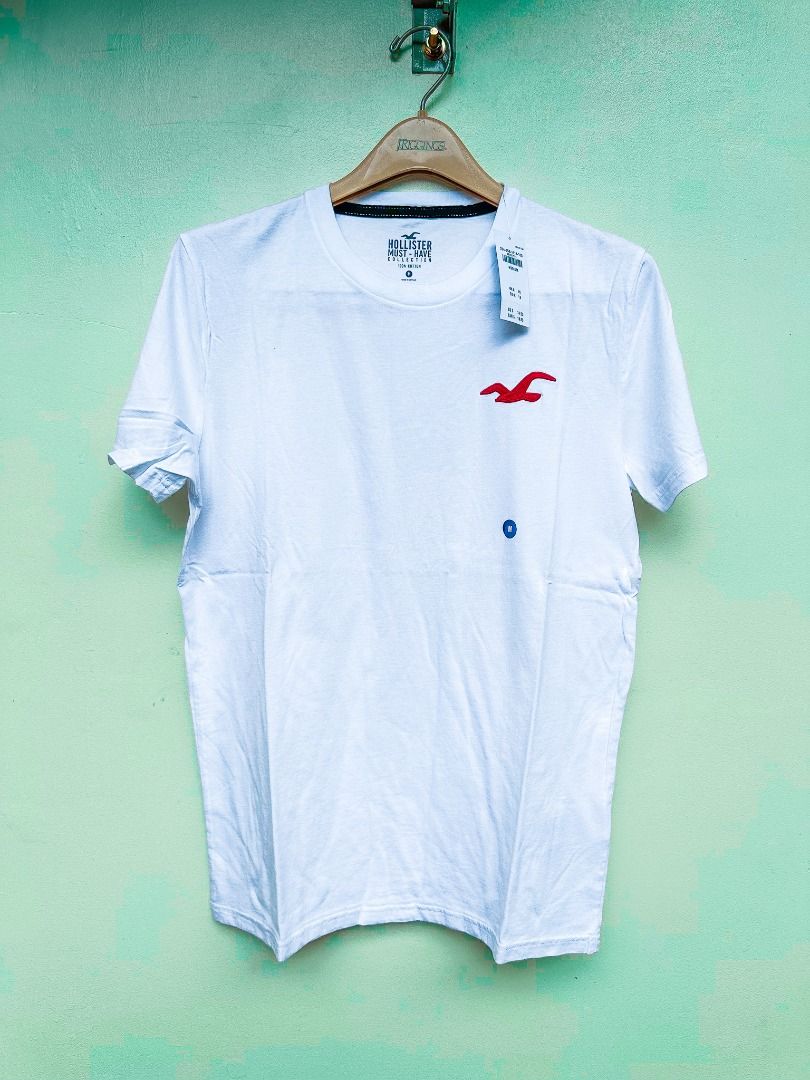 🇺🇸 Hollister BOLD LOGO ICON CREW T-SHIRT White, Men's Fashion, Tops &  Sets, Tshirts & Polo Shirts on Carousell
