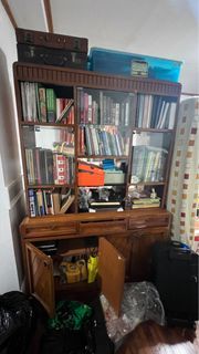 Antique refurbished book shelf with drawers and cabinet