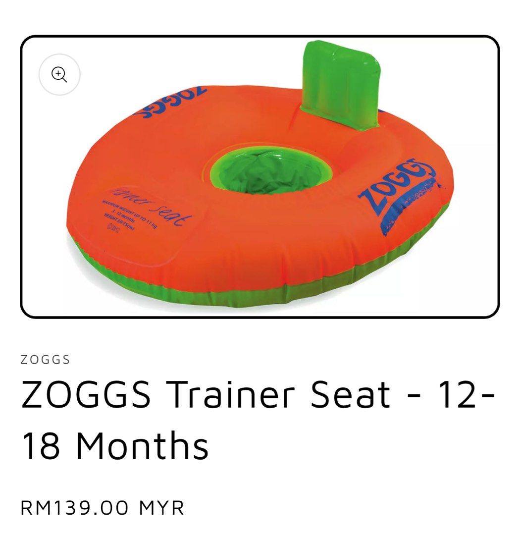 Zoggs swim discount trainer seat