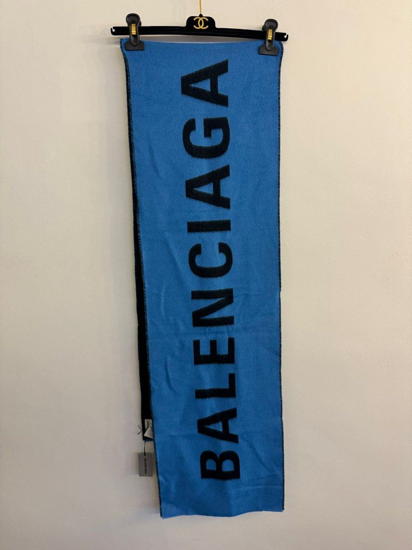 balenciaga wool logo scarf