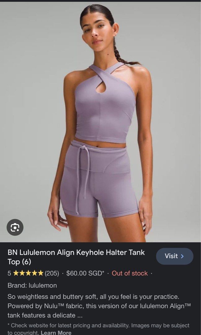 BNWT lululemon align keyhole halter tank top, Women's Fashion, Activewear  on Carousell