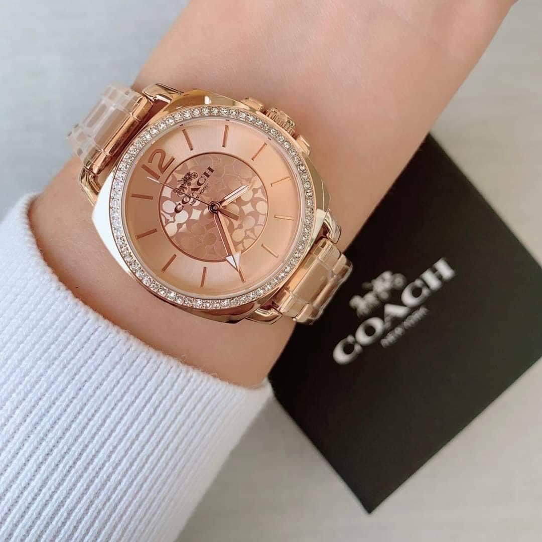 Brand New Coach Boyfriend Stainless Steel Rose Gold Women s Watch 14503142