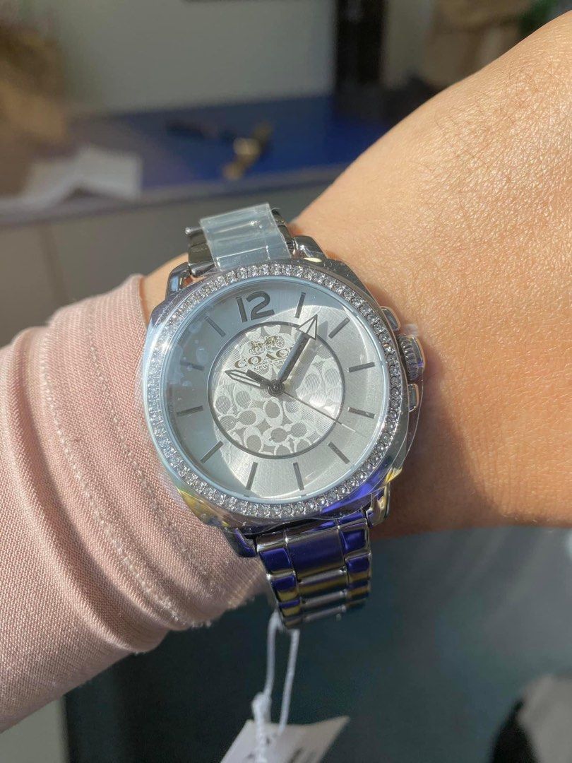 Coach boyfriend watch silver shop