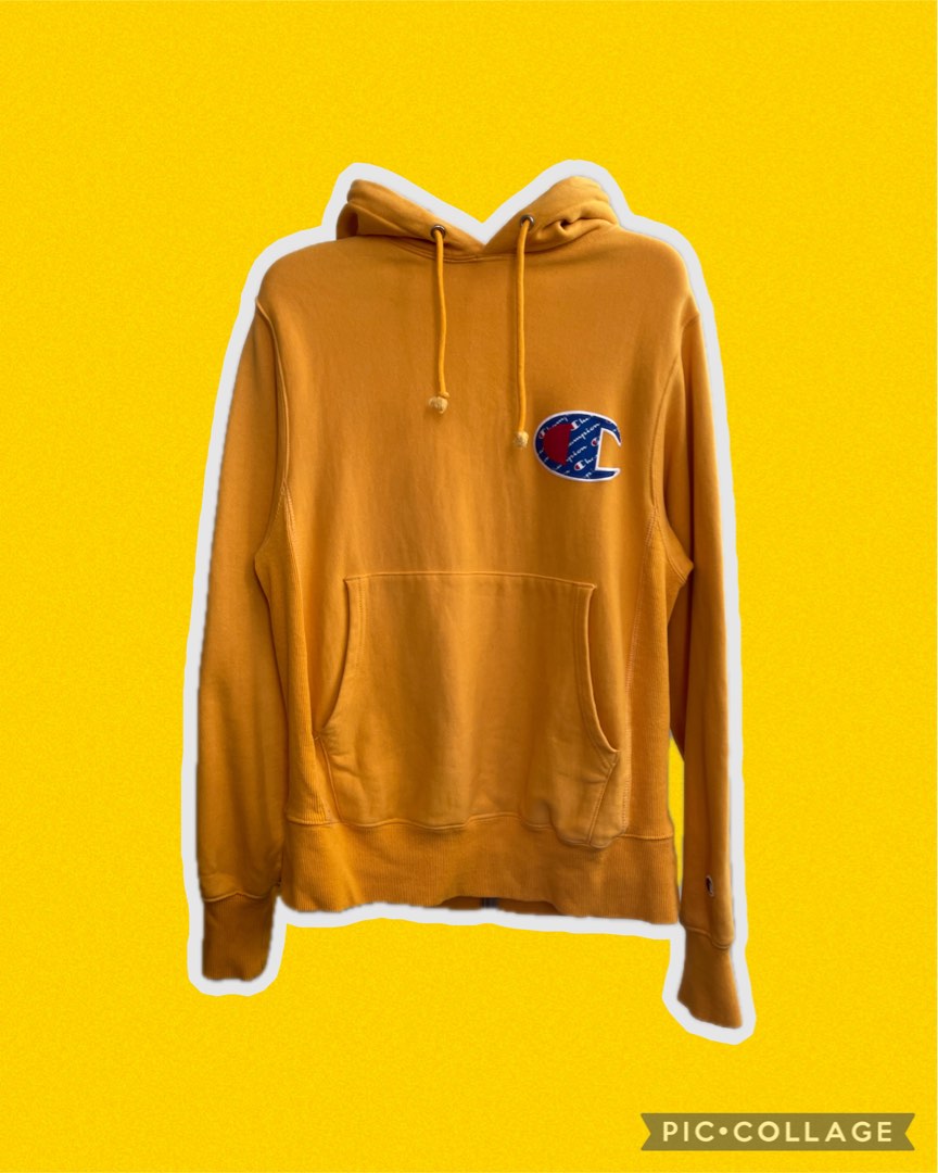 Champion mustard yellow hoodie Men s Fashion Coats Jackets and Outerwear on Carousell