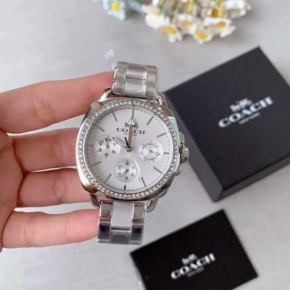 Coach Perfect Boyfriend Silver Crystal Women s Watch 14503129