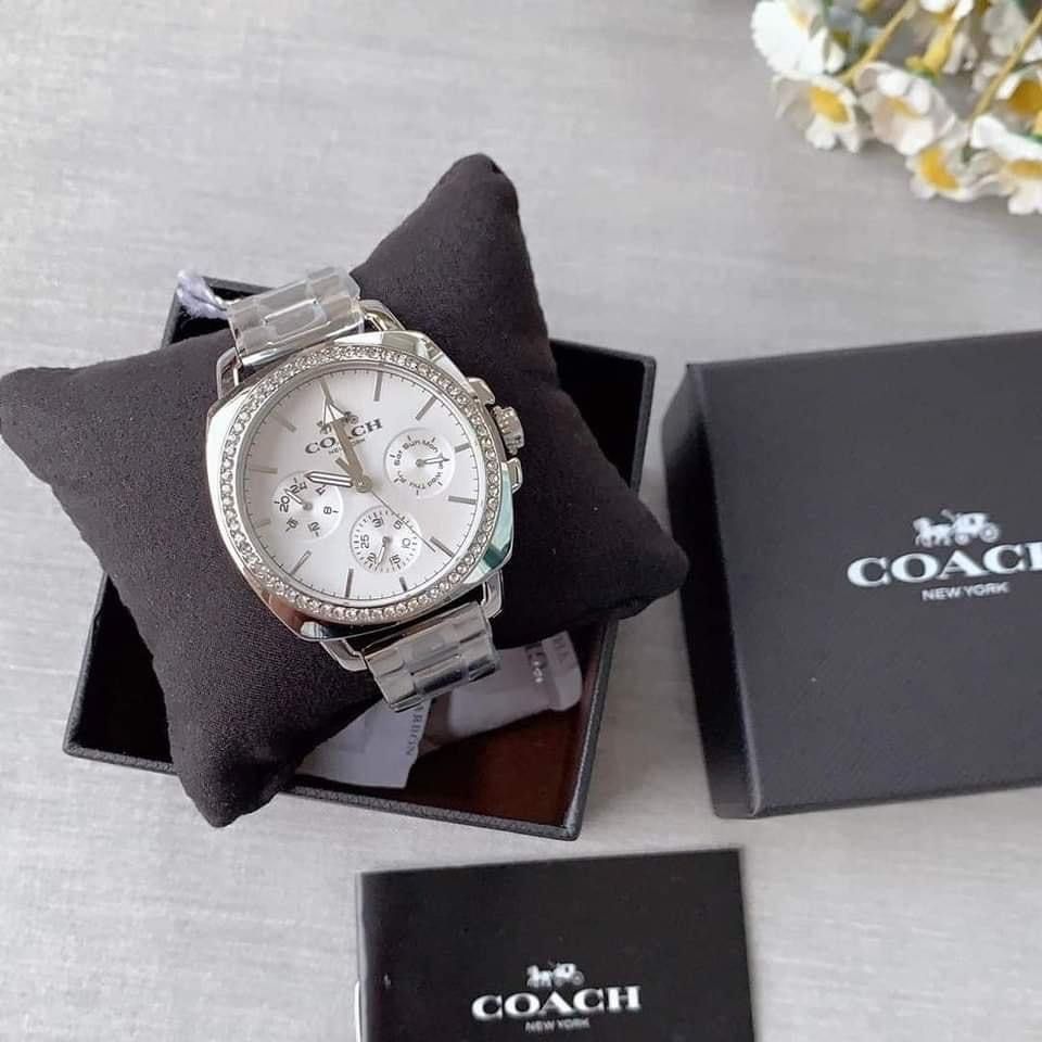 Coach Perfect Boyfriend Silver Crystal Women s Watch 14503129