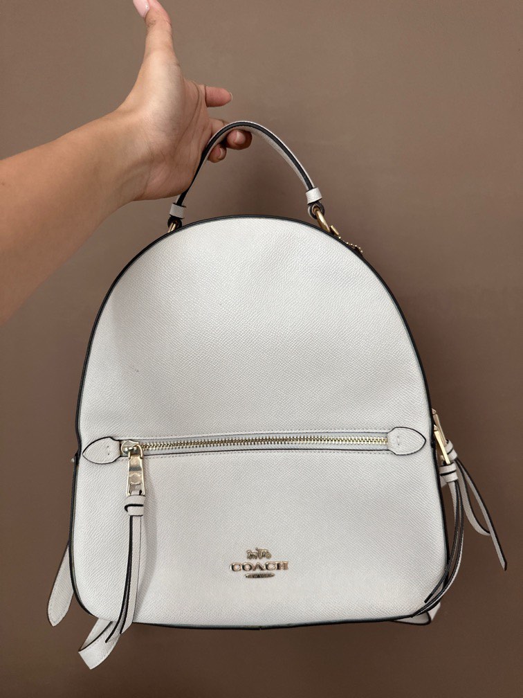 Coach white leather backpack store