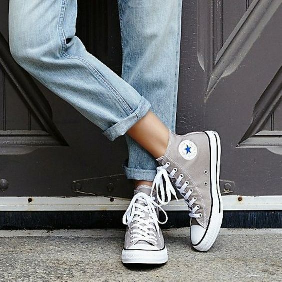 Grey chuck taylors women's top