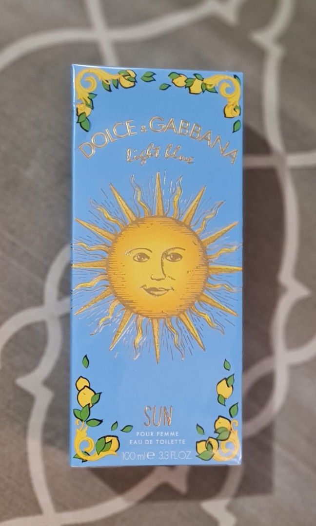 Dolce & Gabanna Light Blue Sun US TESTER (Category: Fragrance & Deodorants) located in Quezon City. Submitted by takeemall (Listing ID 1291018759, Image 1). Description: 🛍Dolce & Gabanna Light Blue Sun Pour Femme US TESTER 100 ml bottle 🔸️Sealed🔸️ 🌬Scent: 🍏🍋Fresh notes of green apple and lemon open to reveal a heart of white flowers, rose🌹 and frangipani, while the base is made of warm accords of woods, ambergris and musk..