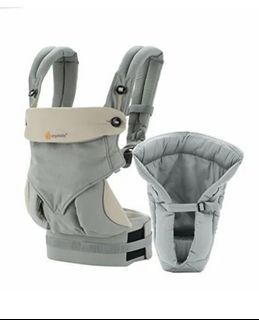 Ergo Baby 360 All Four Positions Baby Carrier Gray and infant insert
