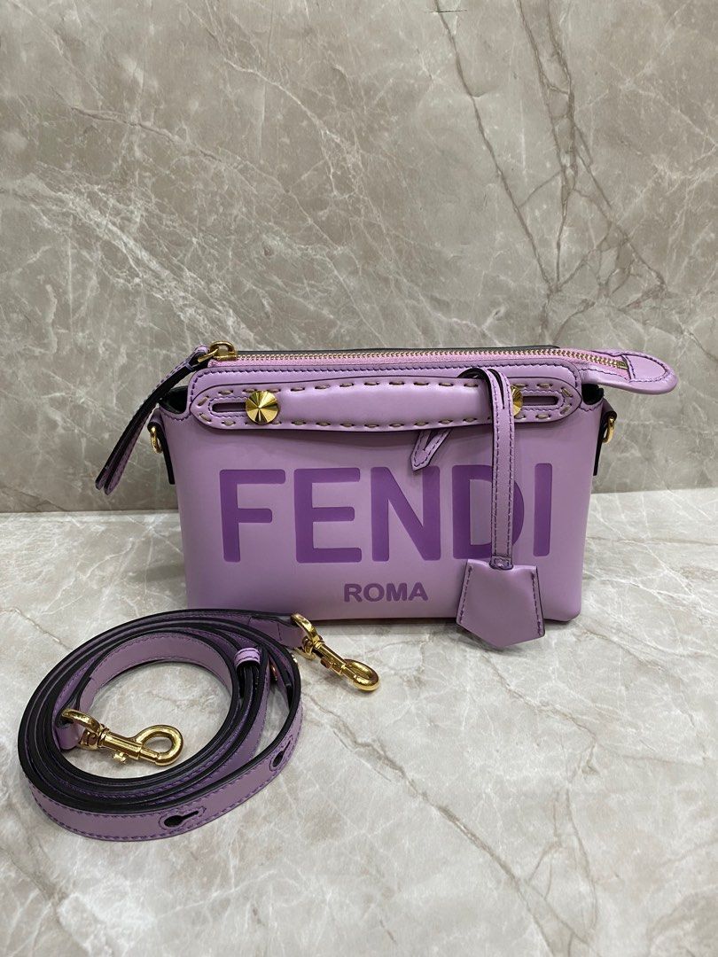 FENDI btw mini purple 2022 GHW Size 19x13x10 PS 118 cm Strap clochette 18 5