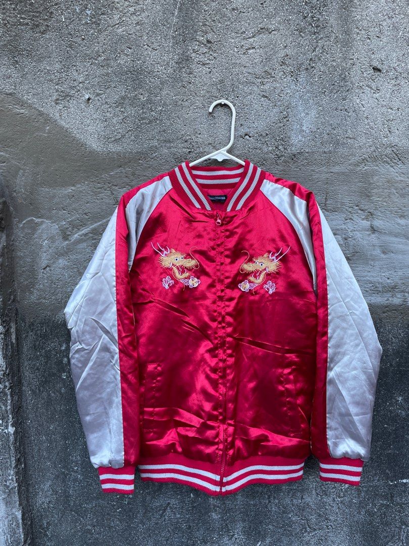 Blue Chinese Dragon Women's Bomber Jacket