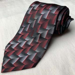 Joseph & Feiss Red Gray Necktie