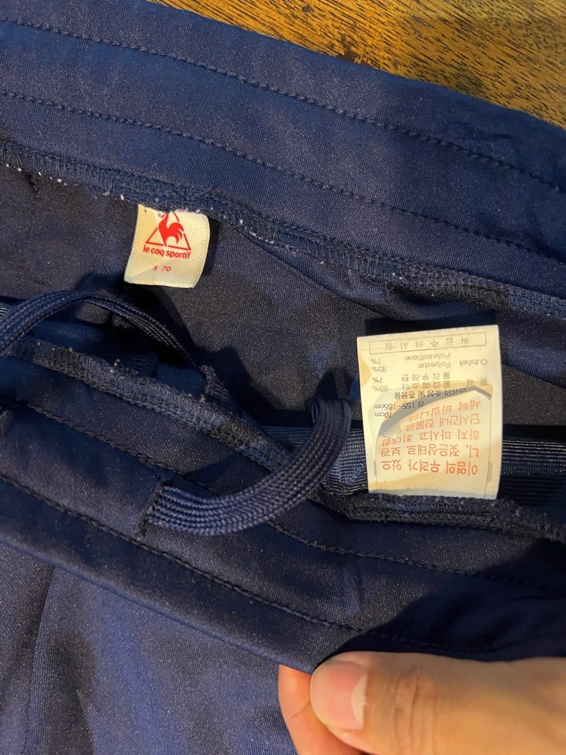 Le Coq Sportif Navy jogger pants not fila asics vaporfly onitsuka zara adidas champion patagonia carhatt under armour tnf nike Fesyen Pria Pakaian Bawahan di Carousell