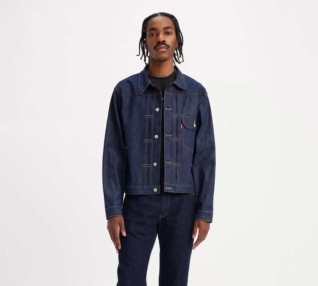 Levis red on sale denim jacket