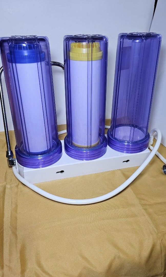 Megafresh 3 Stage Water Filter (Category: Water Purifiers & Dispensers) located in Quezon City. Submitted by kardinalfire (Listing ID 1291152471, Image 2). Description: Megafresh 3 Stage Water Filter - Lightly Used - Cleaned and dried thoroughly before storing - Upgraded to a stainless faucet - Comes w/ a bnew 1 micron sediment filter - W/ original wrench/ opener - No box #megafresh #waterfilter #savings #drinkingwater.