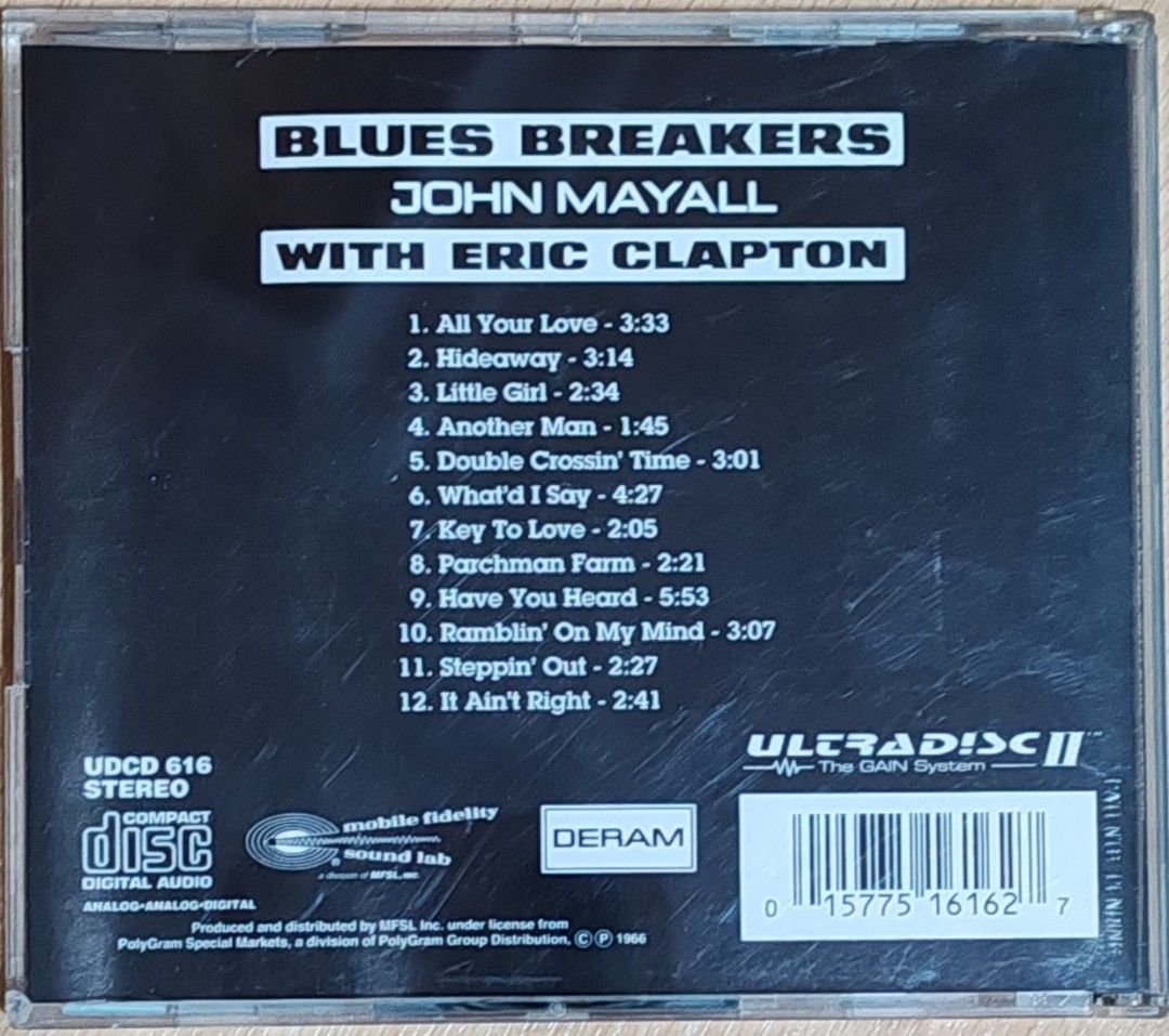 MFSL Blue Breakers John Mayall with eric Clapton . Ultradisc II 24K Gold plated disc