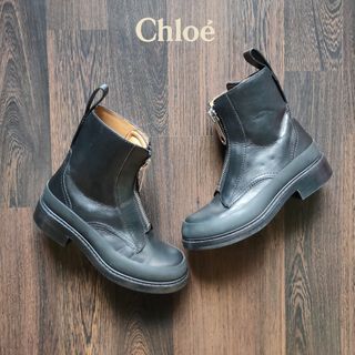 NEW‼️CHLOE ITALY | "Roy" Front Zip Leather Riding  Boots