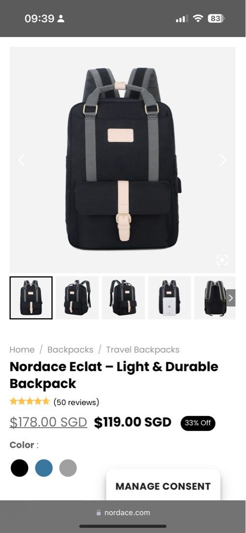 Nordace Eclat Backpack Women s Fashion Bags Wallets Backpacks